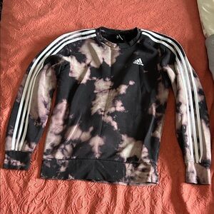 Adidas Black and Purple Tie-Dye Sweatshirt